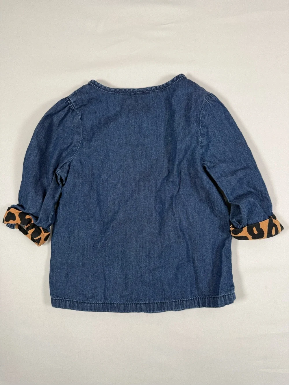 GYMBOREE Girls Chambray Tunic Top 2T Wild One Boho Western Leopard Print Rodeo